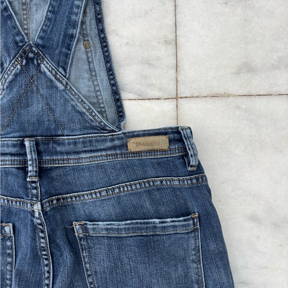 Blank NYC Denim Overalls Dungarees Crop Medium Wash Womens 29 Farm Cottagecore - Picture 5 of 8